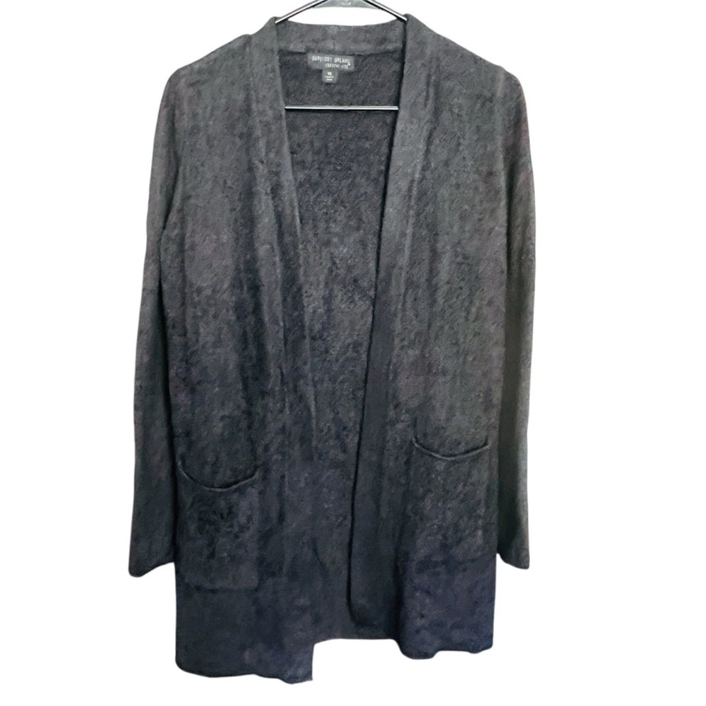 Barefoot Dreams CozyChic Ultra Lite Sunrise Cardigan BLK SZ XS Casual Comfy - Picture 2 of 9